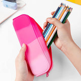 Cyflymder School Silicone Pencil Stationery Large Capacity Waterproof Soft Silicone Pencil Case School Cases