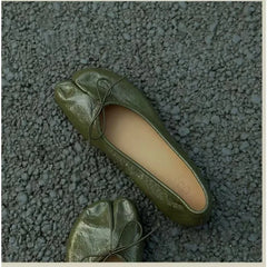 Cyflymder  New Peep Toe Tabi Flats Ballet Flat Shoes Women Spring Autumn Slip on Lady Design Fashion Woman Split Toe Shoes Lady Shoes