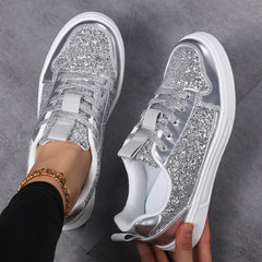 Cyflymder  Women's Patent Leather Shoes Woman Flat Sneaker Lace Up Designer Summer Ladies Comfortable Casual Footwear