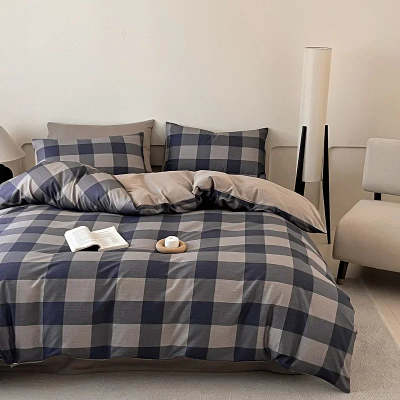 Cyflymder  Fashion Geometric Pattern Printed Fitted Sheet Style Bedclothes Cotton Soft Skin Friendly Bedding Set King Queen Bed Comfort Set