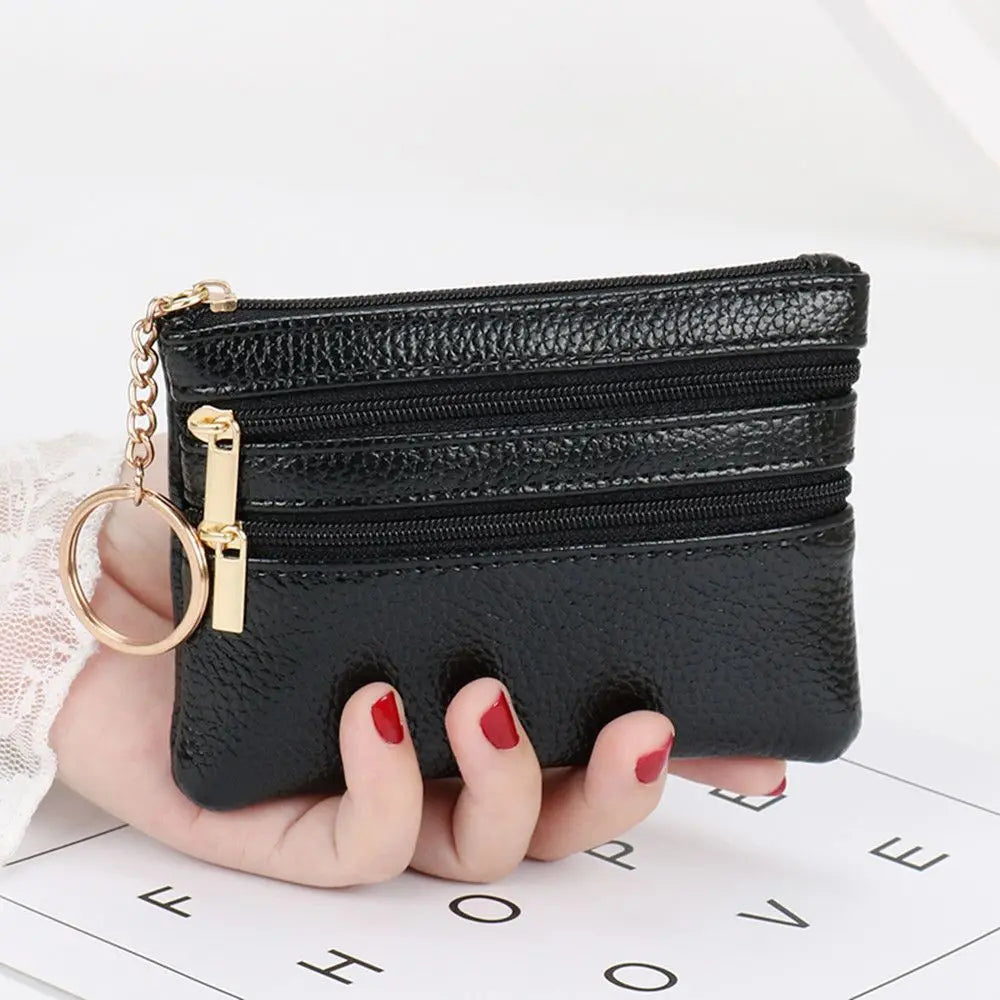 Cyflymder Fashion Women Wallet Clutch Three Zip Female Short Small Coin Purse New Brand Design Soft Mini Card Holder Wallet Money Bag