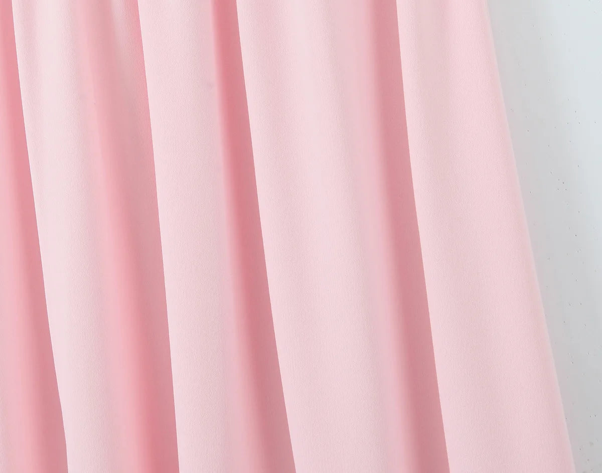 Cyflymder  Elegant Ruched Strapless Dress Women Sexy Pastel Pink Off Shoulder Side Zipper Midi Dress 2025 New Summer Party Evening Dresses