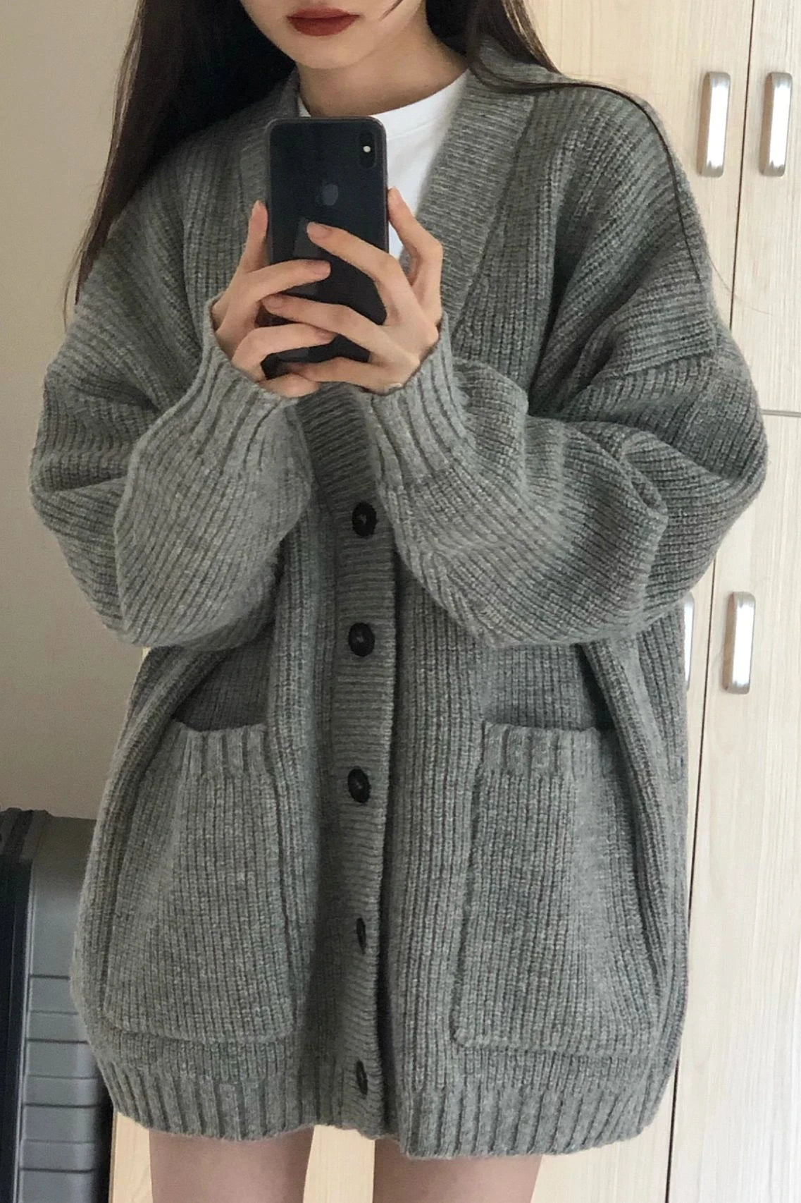 Cyflymder  Autumn Winter Knitted Cardigan Women Lazy Style Thick Loose Sweater Coat