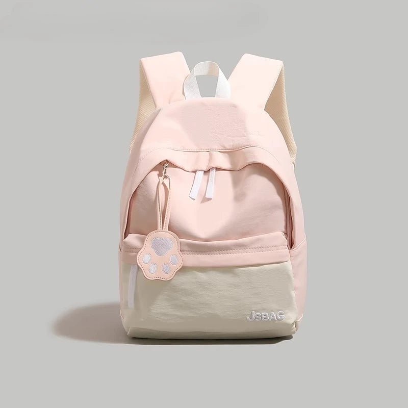 Cyflymder  Contrast Color Patchwork Simple College Students Backpack Sweet Y2k Aesthetic Casual Schoolbags Women All Match Chic Schoolbags