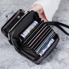 Cyflymder New Wallet Women Fashion Wrist Strap Short Coin Purse Large Capacity Coin Clip Bag Multi-card Card Bag Wallet