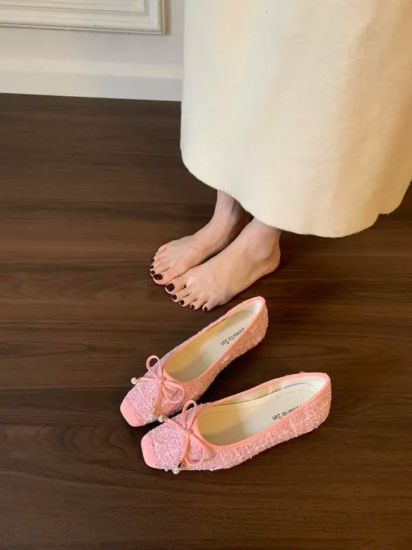 Cyflymder  Increas Height Korean Shoes Shallow Mouth Female Footwear Bow-Knot Clogs Platform 2025 Boat Dress New Summer Butterfly Creepers