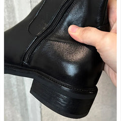 Cyflymder   New Design Belt Buckle Knee-High Boots Woman Zipper Low Heels Shoes Autumn Winter Round Toe Botas Para Mujer