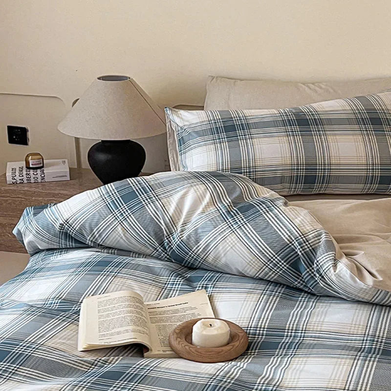Cyflymder  Fashion Geometric Pattern Printed Fitted Sheet Style Bedclothes Cotton Soft Skin Friendly Bedding Set King Queen Bed Comfort Set