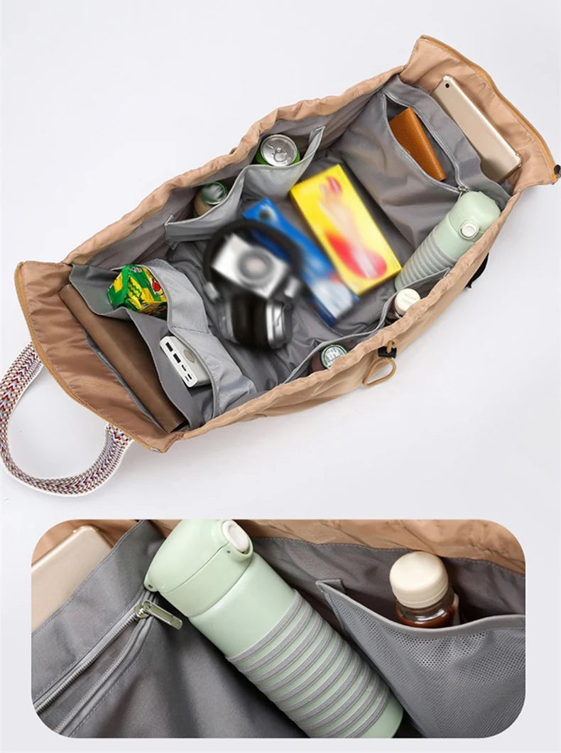 Cyflymder  Sport Versatile Backpack Gym Yoga Fitness Bag Large Drawstring Handbag Shoulder Women Tote Outdoor Shopping Rucksack Mommy Bag