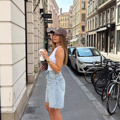 Cyflymder  Summer Clothes Shorts Women Casual High Waist Denim Shorts Light Wash Frayed Hem Jean Shorts Distressed Five Pocket Cutoffs