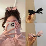 Cyflymder Cute Stereoscopic Pink Black Bow Hairpin Hair Side Clips for Women Girls Child Kids Headband for Hair Accessories Headwear