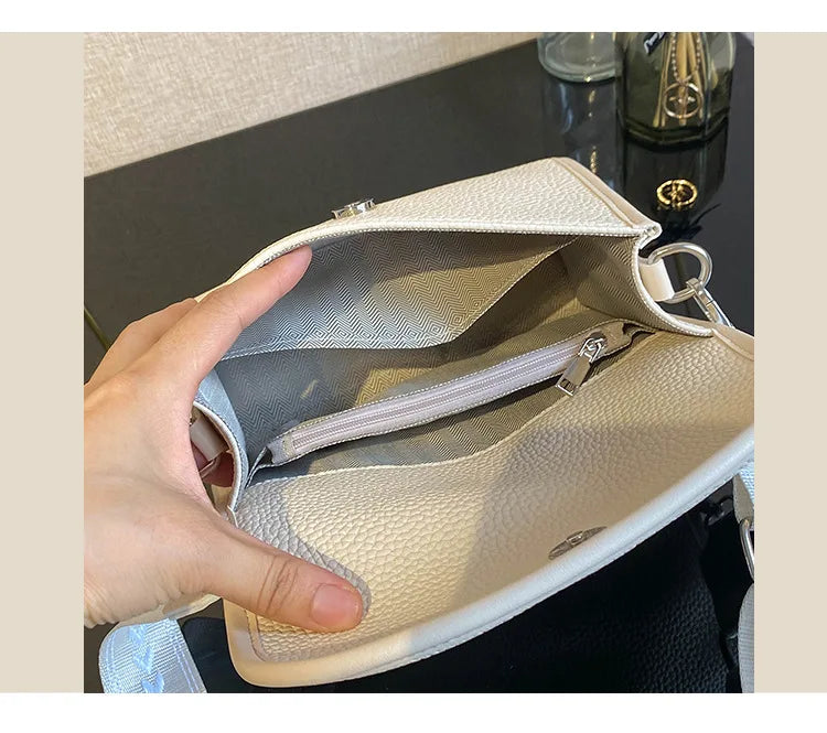 Cyflymder  Fashion Crossbody Bag For Women Small Flap Bag Wide Straps Female Shoulder Bag Casual Solid Color Lady handbag phone wallet