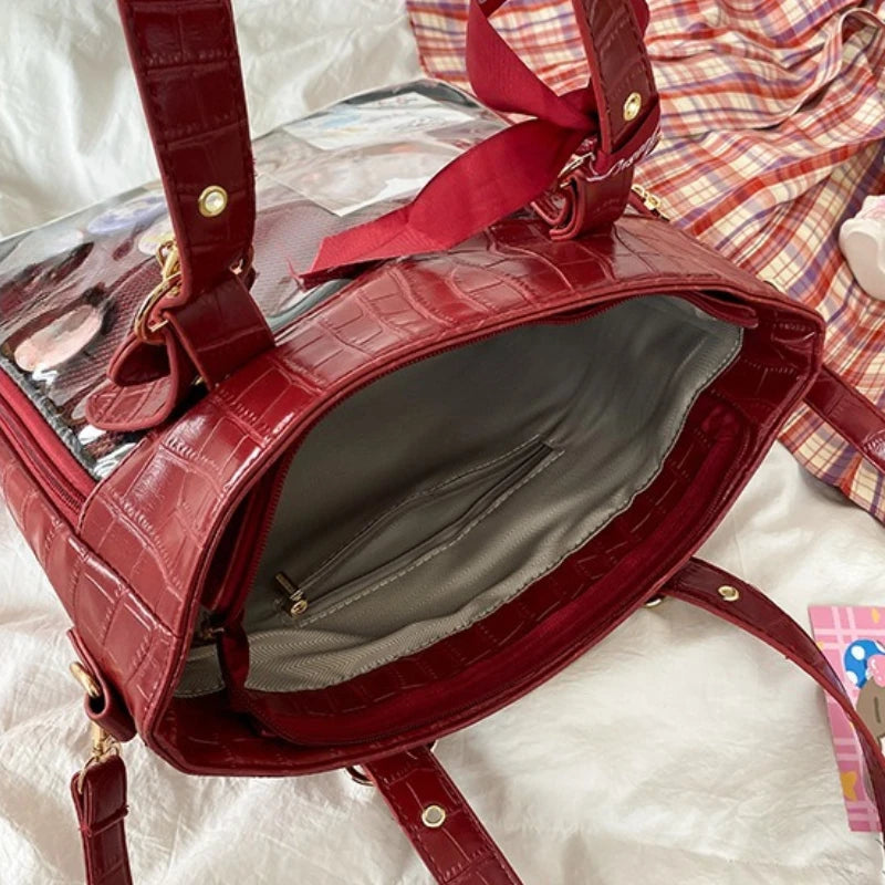 Cyflymder  Streetwear Y2k Aesthetic Shoulder Handbags 2025 Vintage High-capacity Women Crossbody Ita Bag Japanese Jk Transparent Tote Bags