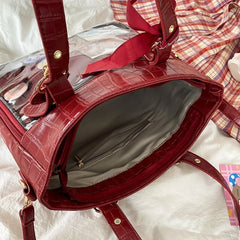 Cyflymder  Streetwear Y2k Aesthetic Shoulder Handbags 2025 Vintage High-capacity Women Crossbody Ita Bag Japanese Jk Transparent Tote Bags