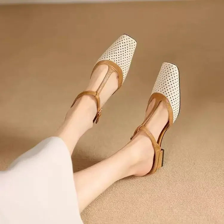 Cyflymder Fashionable slippers women's hollowed-out shallow slippers, 2025 summer casual best-selling low-heeled comfortable women's shoes