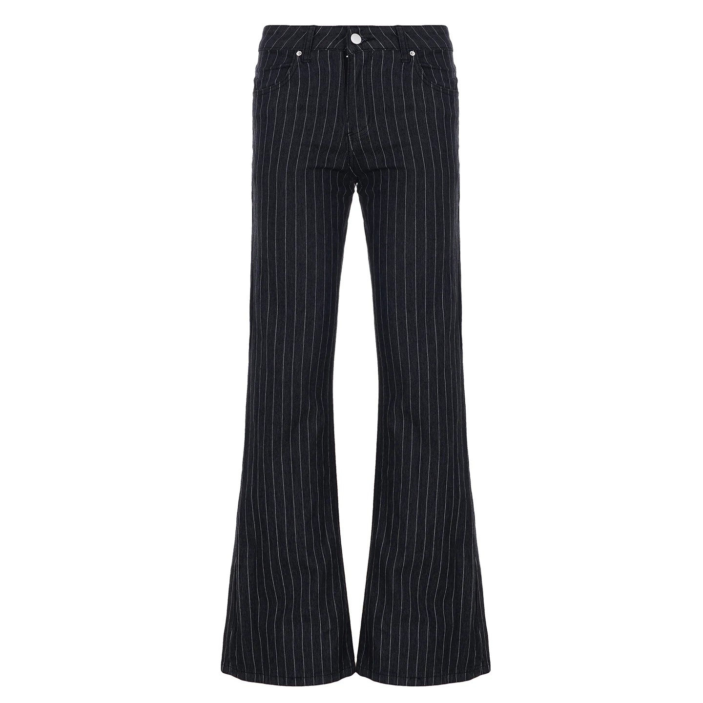 Cyflymder  Low-Waist Slimming Bla Stripe Bell Bot Jeans Women's Faionable Versatile Denim Pants Streetwear Romore Hot Girl Outfit