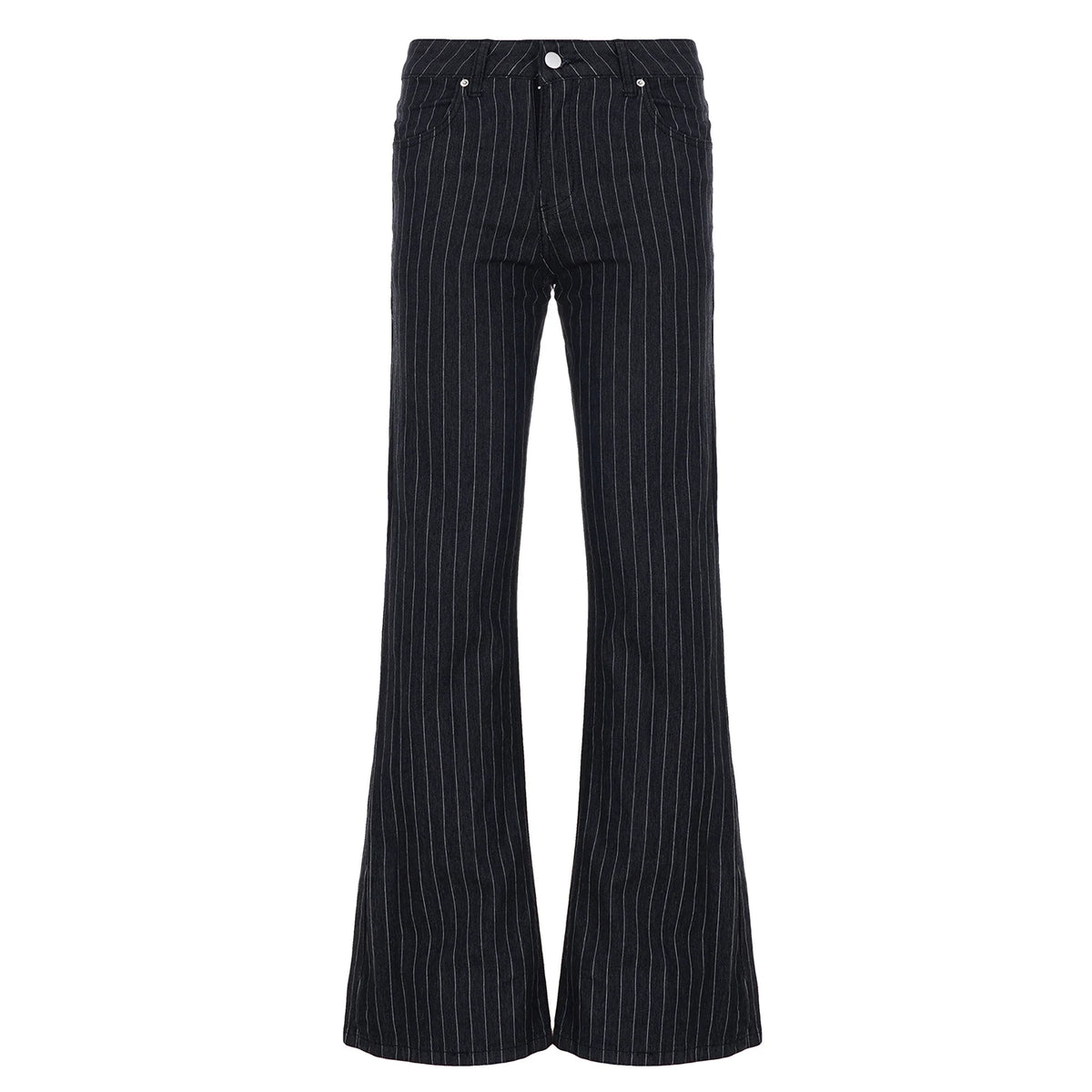 Cyflymder  Low-Waist Slimming Bla Stripe Bell Bot Jeans Women's Faionable Versatile Denim Pants Streetwear Romore Hot Girl Outfit