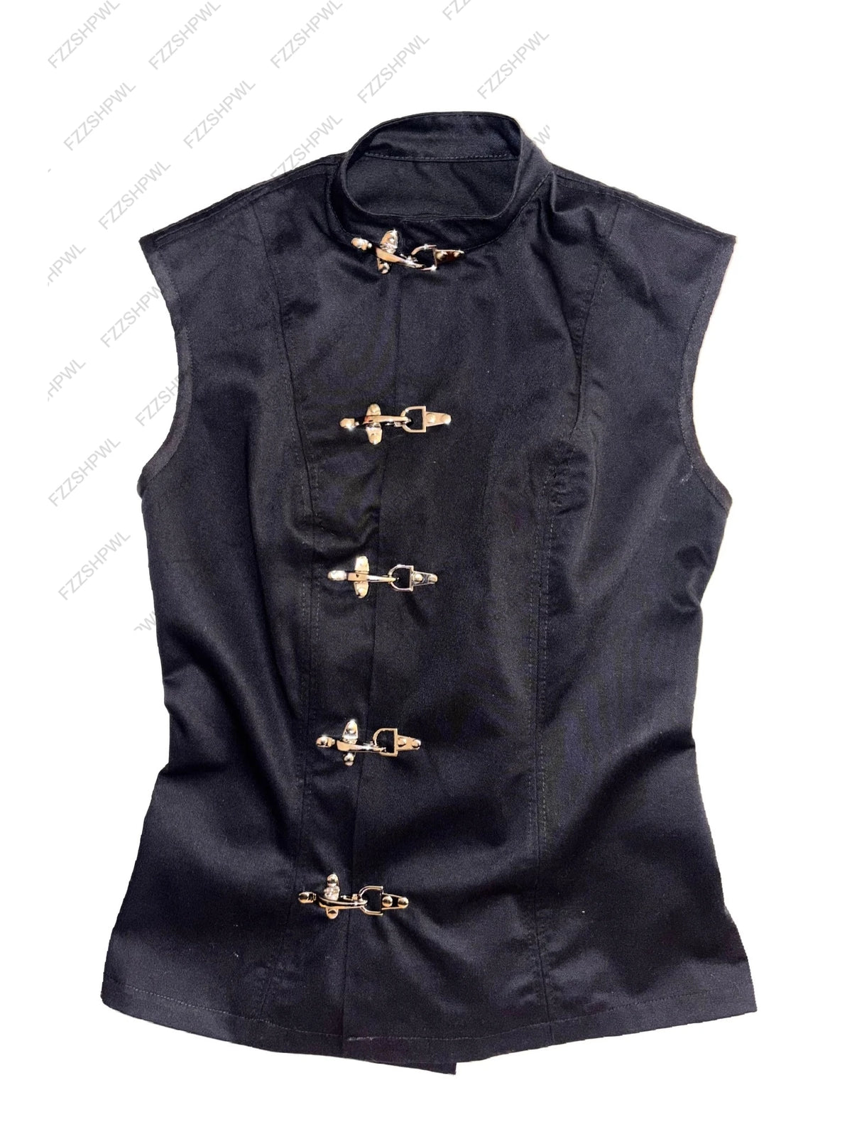 Cyflymder  Fashion New Women Y2k Short-sleeved Shirt with Casual Striped Pattern Turn-down Collar Buttoned T-shirt Punk Gothic Streetwear