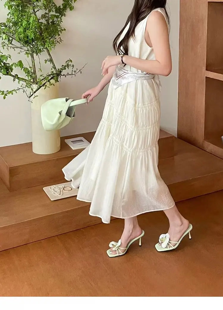 Cyflymder  Female Slip On Footwear Square Toe Ladies High Heels Pumps Slides Shoes Luxury Fashion Flower Women Thin Heels Shoes 2025 New