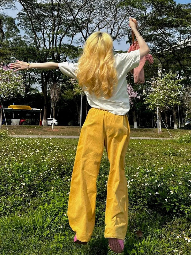 Cyflymder  Y2K Cargo Pants Women Oversized Embroidery Sweatpants Harajuku High Waist Wide Leg Joggers Streetwear Korean Baggy Trousers New