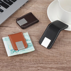 Cyflymder 1Pc PU Leather Strong Magnetic Money Clip Pocket Wallet Portable Mini Slim Wallet Credit Business Cards Holder