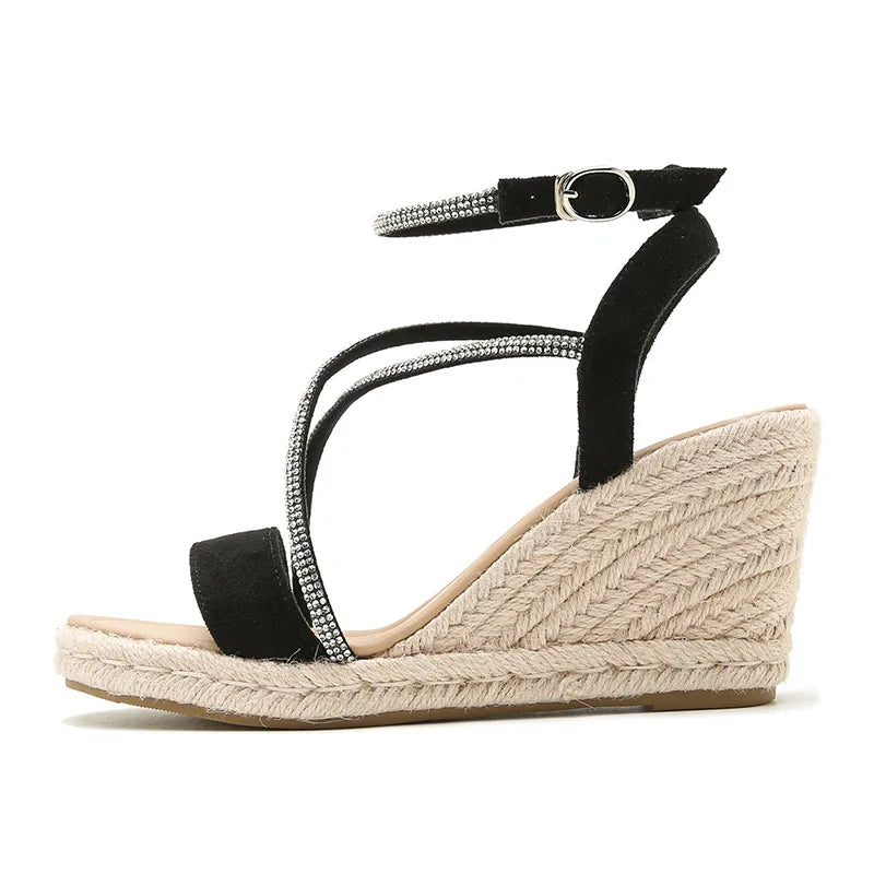 Cyflymder  Clogs With Heel Fashion Womens Shoes 2025 Large Size Wedge Sandals Summer Suit Female Beige Breathable Thick Luxury Big Platform