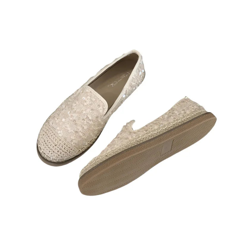 Cyflymder  Women's Shoes Platform Casual Female Sneakers Loafers With Fur Flats Slip-on Round Toe Modis Clogs Dress New Glitter Slip On