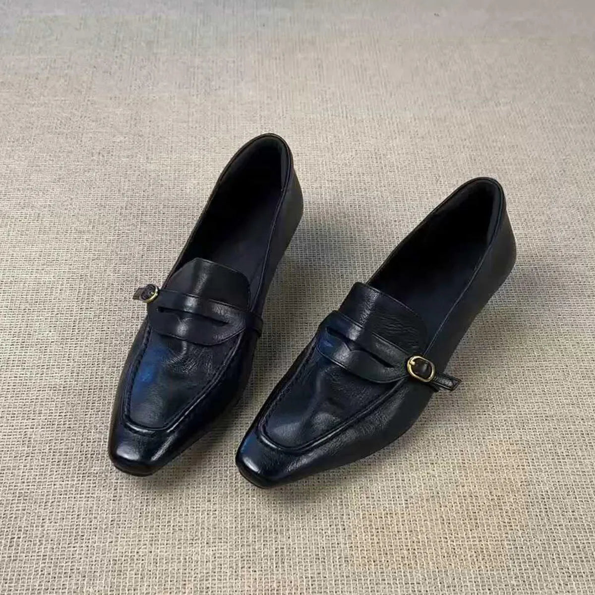 Cyflymder   Fashion Womens Shoes Retro Luxury Genuine Leather Loafers for Woman Classic Britain Casual Shoes Designer Shoes Zapatos De Mujer