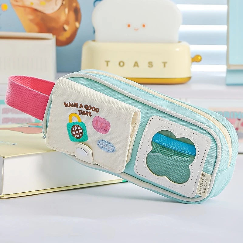 Cyflymder  New Kawaii Detachable Card Pen Organizer Large Capacity Pencil Case for School Ins Aesthetic Stationery Bag Back To School