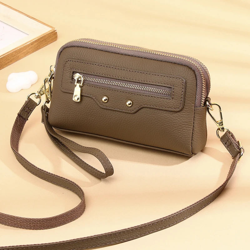 Cyflymder  Genuine Leather ladies Clutch wallet Wrist purse Cowhide Women Shoulder Bag Fashion Crossbody Bag for ladies Cell phone bag