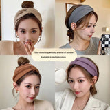 Cyflymder Korean Style Wide Cross Headbands for Woman Solid Hairband Elastic Sports Yoga Headwear Girls Hair Band Hair Accessories New