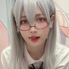 Cyflymder  Anime Retro Oval Half Frame Glasses for Women Lolita Cosplay Men Eyewear Cute Sexy Harajuku Decorative Computer Eyeglasses