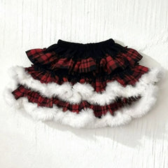 Cyflymder   Autumn Winter Kawaii Lolita Fluffy Mini Skirts Women Sweet Plush Short Pumpkin Cake Skirt Sa Line Pleated Skirt Y2k Faldas Mujer