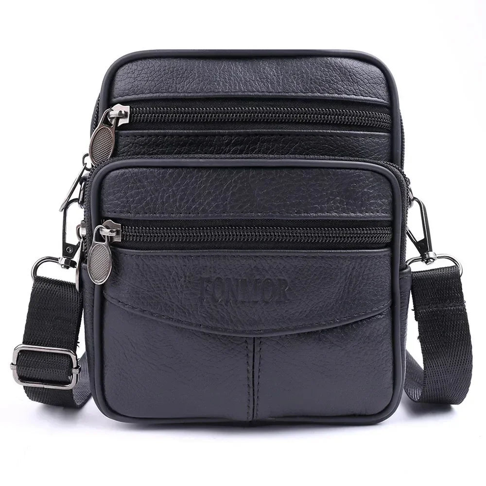 Cyflymder  Men's Vintage Leather Messenger Bag - High Capacity Crossbody Shoulder Bag, Retro Brown Genuine Leather with Adjustable Strap