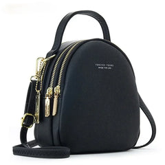 Cyflymder  Women's 3-Layer Soft Leather Backpack - Convertible Crossbody/Shoulder Bag, Compact Yet Spacious Stylish Design
