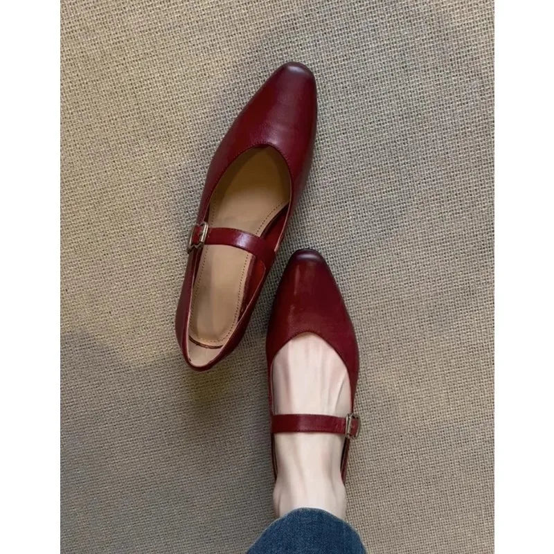 Cyflymder  Summer Shoes Ladies Autumn Oxfords Women's Casual Female Sneakers Flats Shallow Mouth Square Toe 2025 Fall Retro New Leather