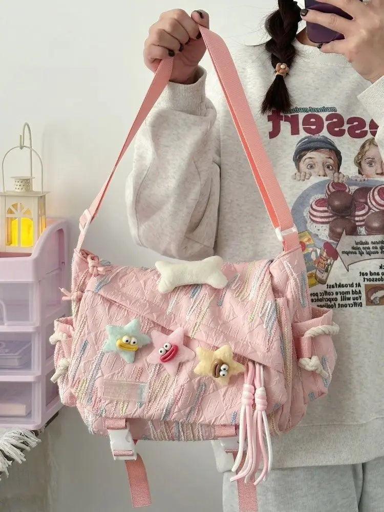 Cyflymder  Stylish Backpack Large Capacity Crossbody Bag for School Commuter, Soft Girl Casual Backpack or Shoulder Bag