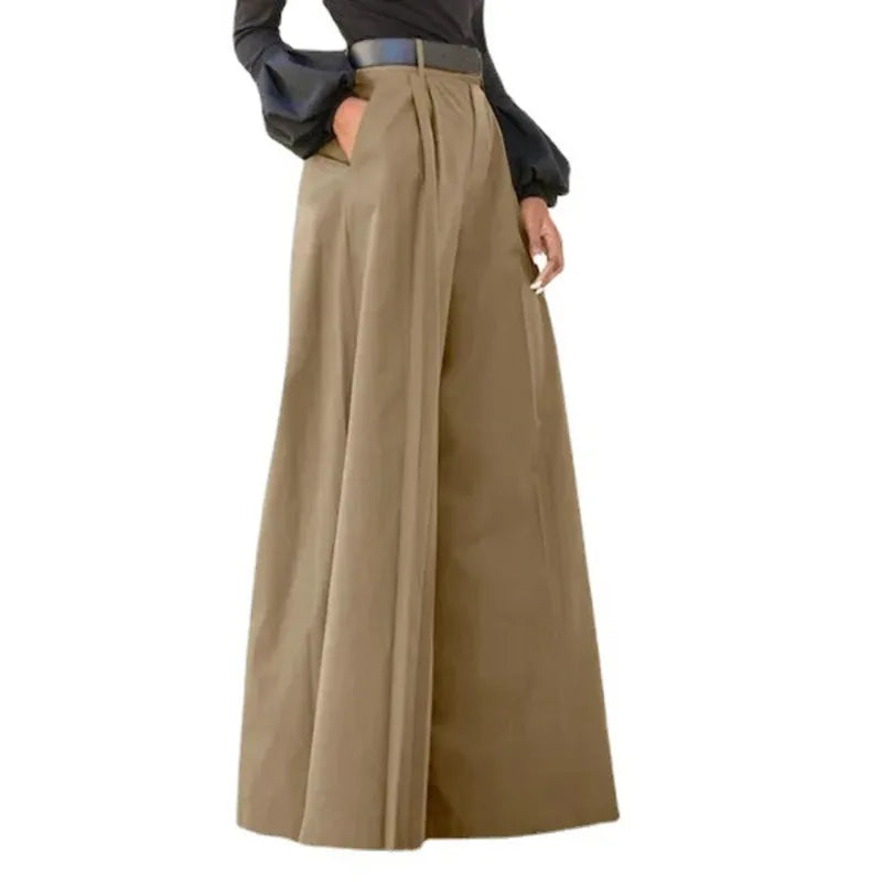 Cyflymder  New High Waist Wide Leg Flare Pants For Women Fashion Elegant Party Palazzo Trousers Trendy Comfortable Stretchy Casual Office