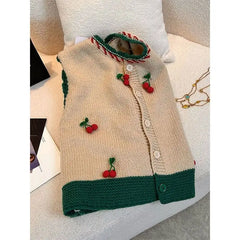 Cyflymder  Autumn New Heavy Industry Cherry Fashionable Vest Coat for Women to Look Thin Pink Grey Korean Jacket Top