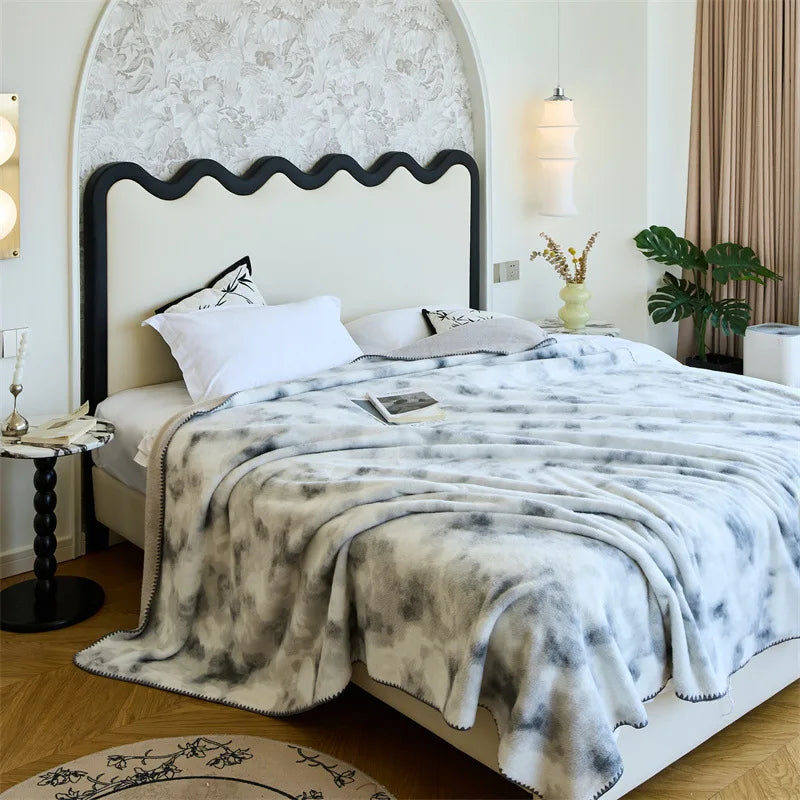 Cyflymder  Luxury Faux Mink Fur Thick Blanket High Quality Cozy Sofa Blanket for Office Nap Skin-Friendly Warm Bed Decoration for Winter