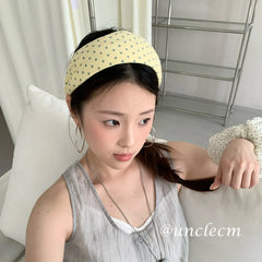 Cyflymder  1PC Cute Star Polka Dot Wide Headband, Soft Sweet Hair Hoop, Heighten Cranial Top Face Slimming Women Fashion Hair Accessories
