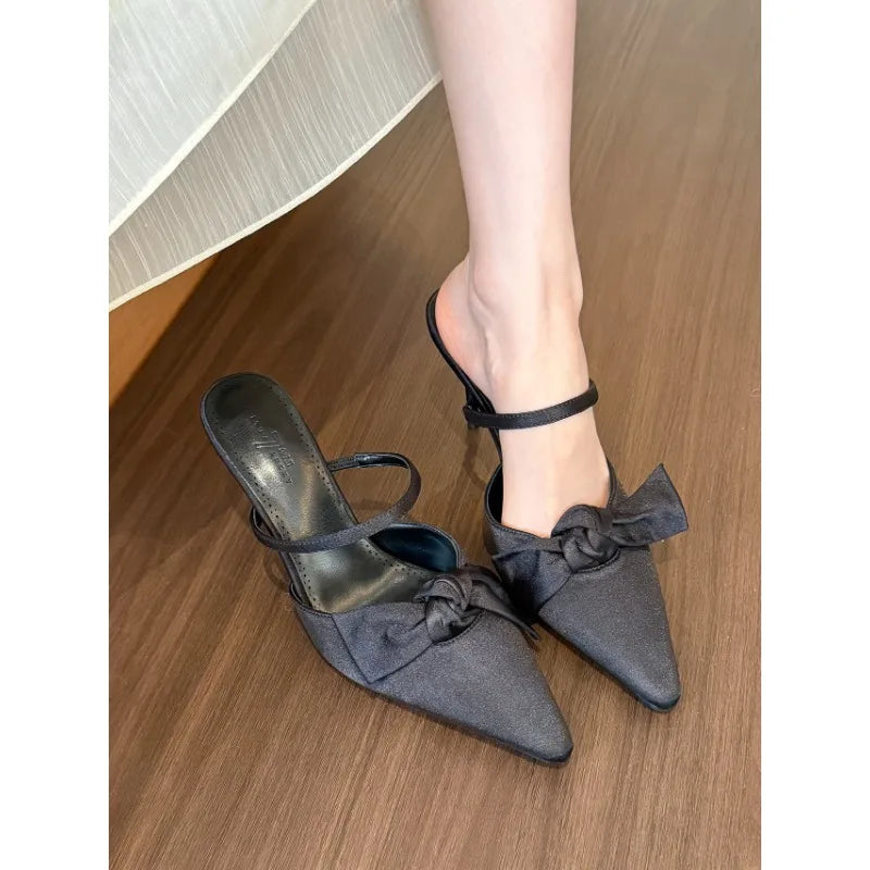 Cyflymder  Street Style Pointed Toe Women Mules Slippers Shoes Fashion Shallow Summer Low Heel Party Dress Slides