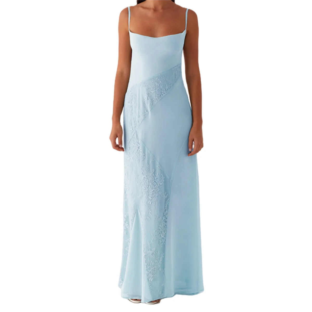 Cyflymder  Elegant Floral Print Maxi Dress with V-Neckline and Adjustable Spaghetti Straps Boho Chic Summer Beach Dress for Women