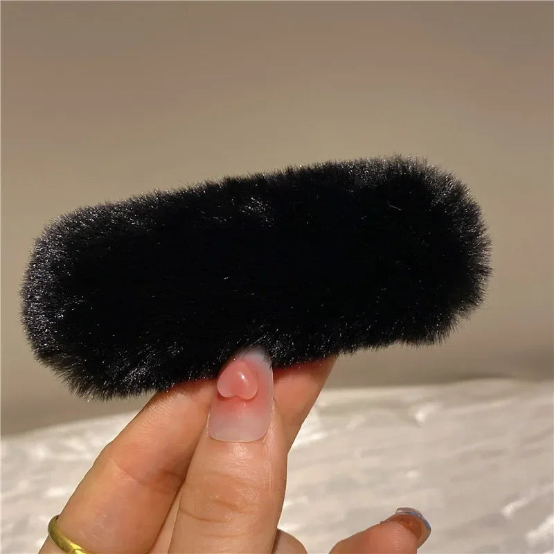 Cyflymder Winter Plush Cute Hair Clip Grasping Lamb Children's Broken Hair Pin Clip Headwear Hair Accessories for Girls  Korean Style