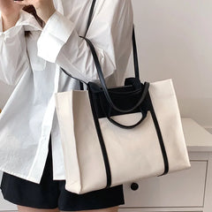 Cyflymder  Large Canvas Bag For Women Handbags Commuting big Tote Bag ladies Portable Business Briefcase female Shoulder Bags bolsas black