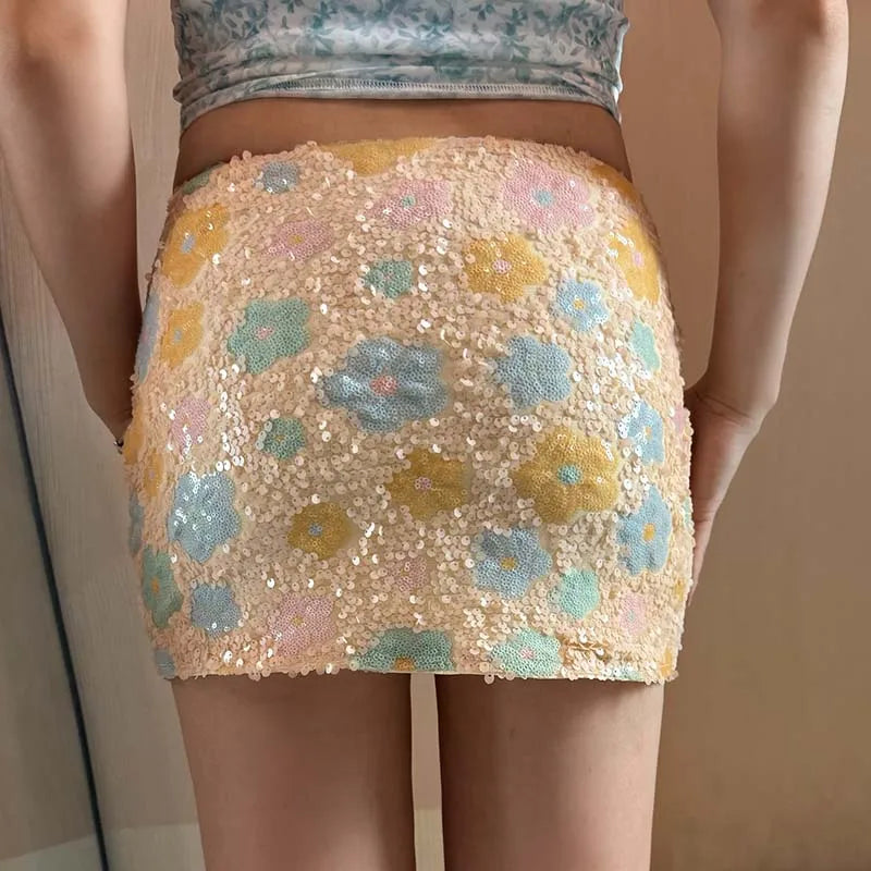 Cyflymder  Spicy Girl High Waist Sexy Nightclub Dresses Summer Slim Sequins Wrap Hips Short Dress Fashion Shiny Sequins Party Mini Dress