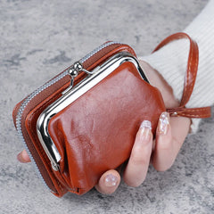 Cyflymder New Wallet Women Fashion Wrist Strap Short Coin Purse Large Capacity Coin Clip Bag Multi-card Card Bag Wallet