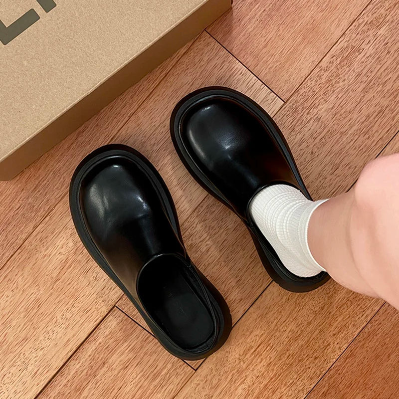 Cyflymder  Bla Thi Bot High Heel Slippers for Women Spring Autumn Outdoor Wear New Sle Covered Head f Slippers Retro