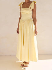 Cyflymder  Elegant Lace Off-Shoulder Maxi Dress with Ruffle Hem and Adjustable Straps for Wedding Evening Prom Cocktail Party