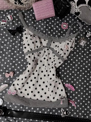 Cyflymder  Harajuku Sling Polka Dot Y2k 2000s Sweet Slim Vest Goth Punk Sleeveless Streetwear Crop Top High Street Woman Clothes Summer Tee